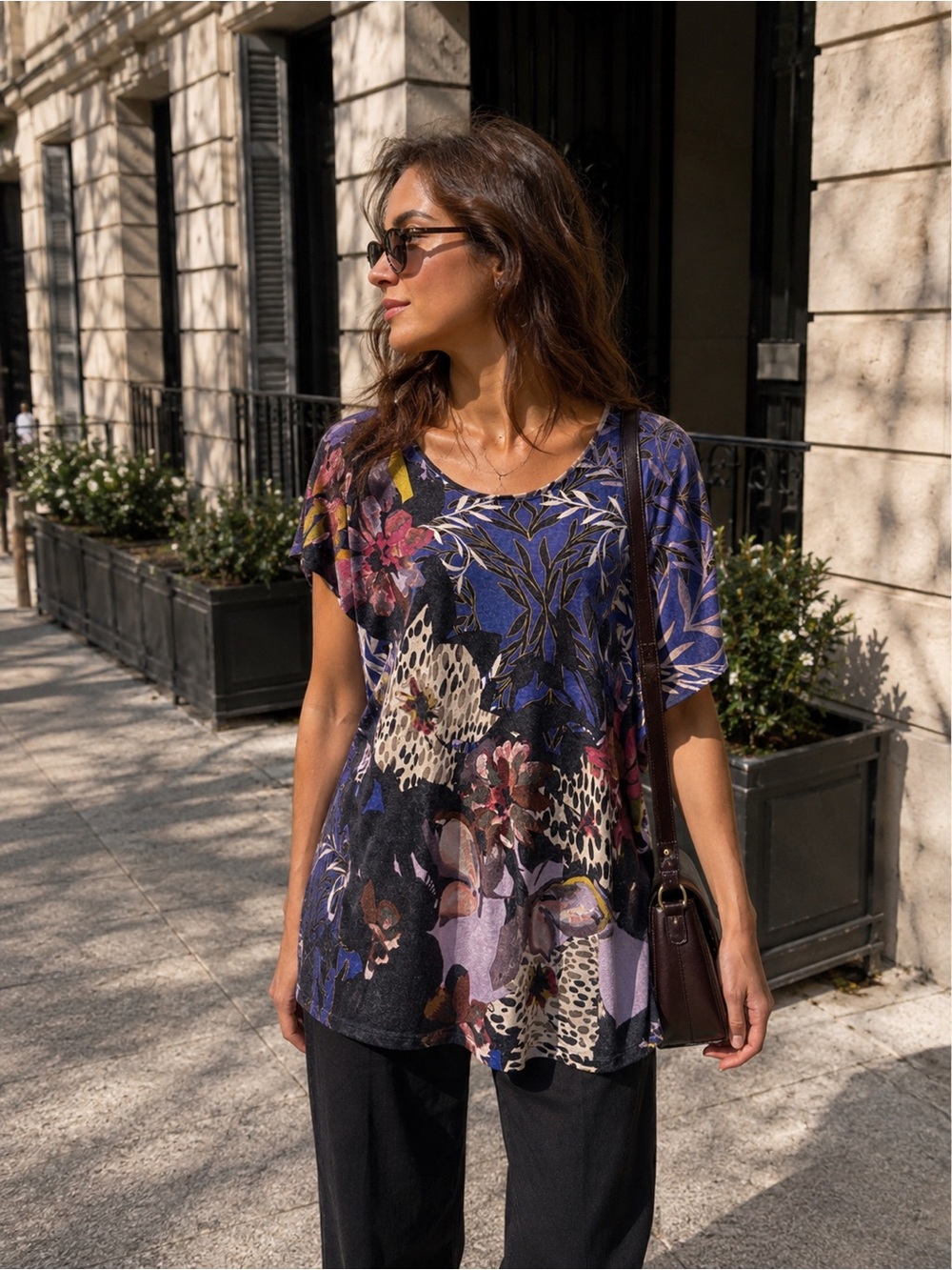 Etro Purple Floral Print Tunic M